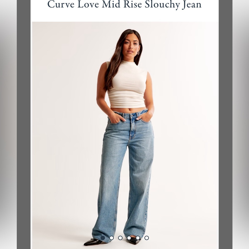 Abercrombie Curve Love Mid Ruse Jeans - Light